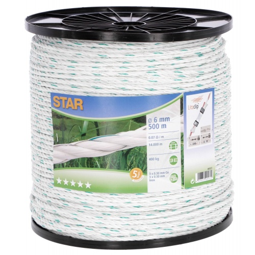 Vodivé lanko STAR 500 m x 6 mm, 6 x 0,30 mm, bielo-zelená