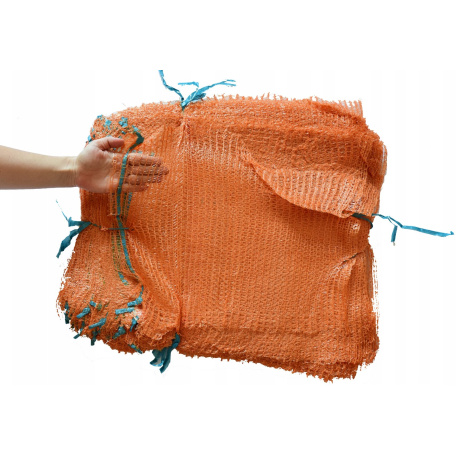 Rašlové vrecia 50×65 cm, oranžové, 100 ks – priedušné vrecia na zeleninu a ovocie.