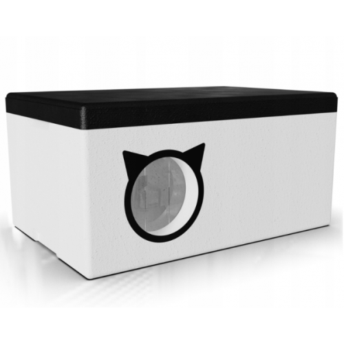 Zimný polystyrénový domček pre mačky CHILL, stabilná konštrukcia