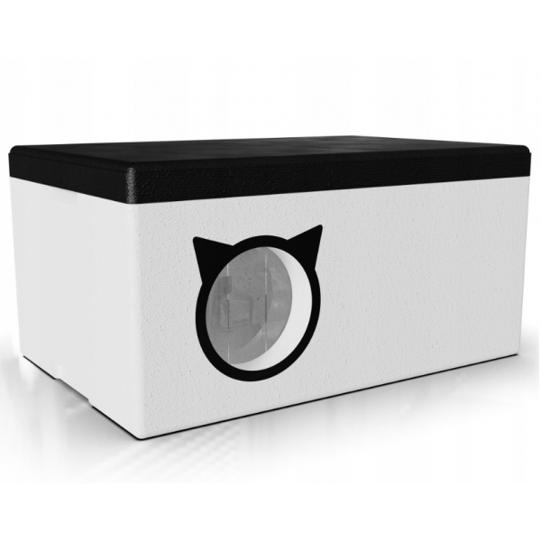 Zimný polystyrénový domček pre mačky CHILL, stabilná konštrukcia