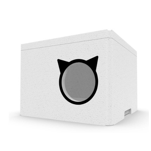 Polystyrénový domček pre mačky - biely